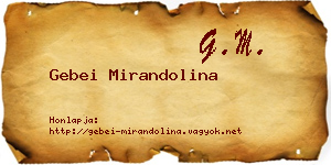 Gebei Mirandolina névjegykártya